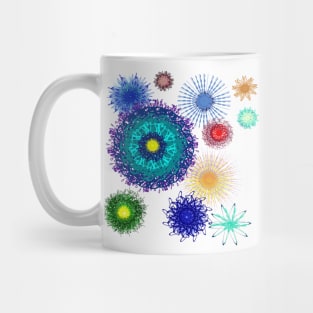 Geometric Colorful Bright Flower Pattern Mug